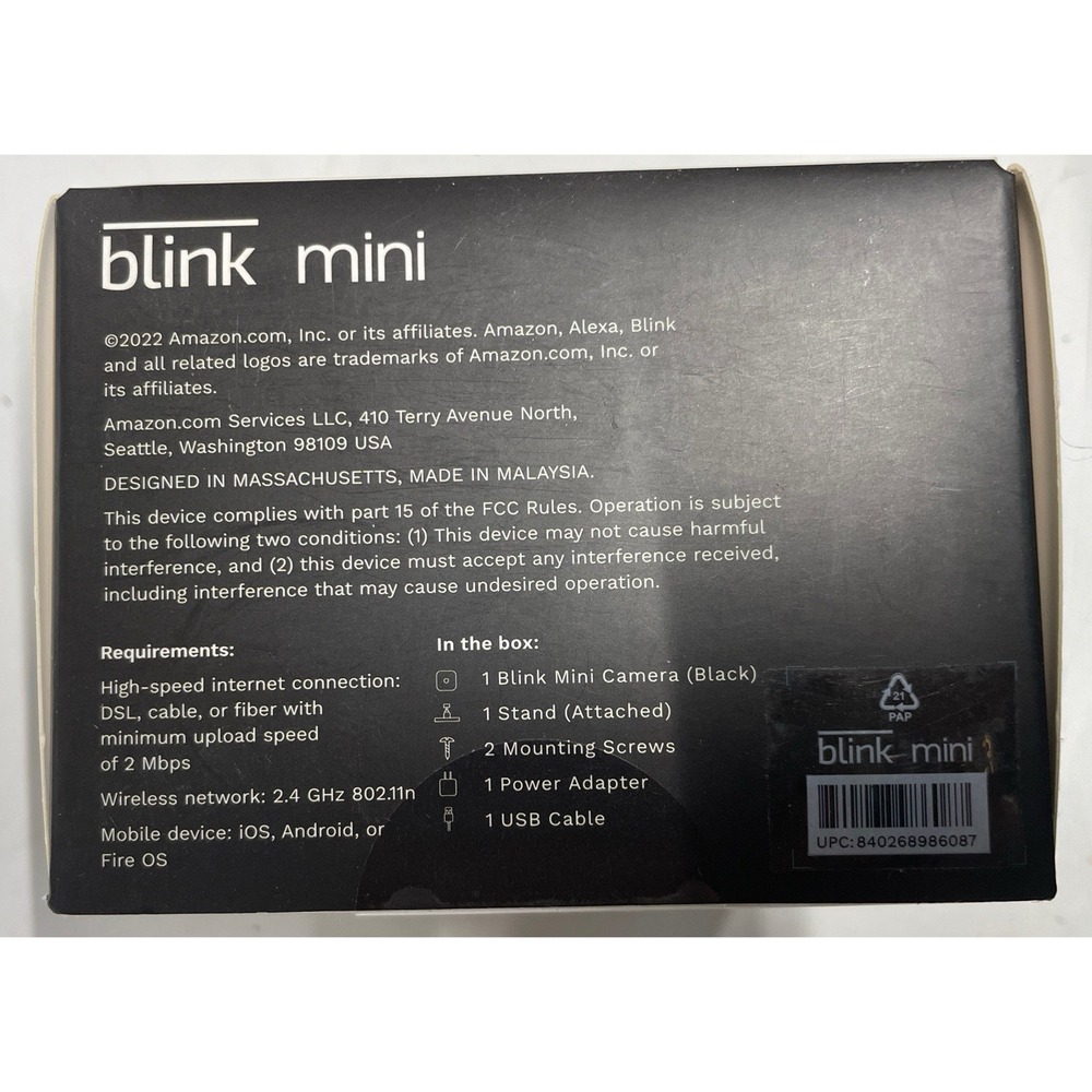Blink Mini‎ Indoor Plug-In HD  Security Camera - Picture 2 of 4